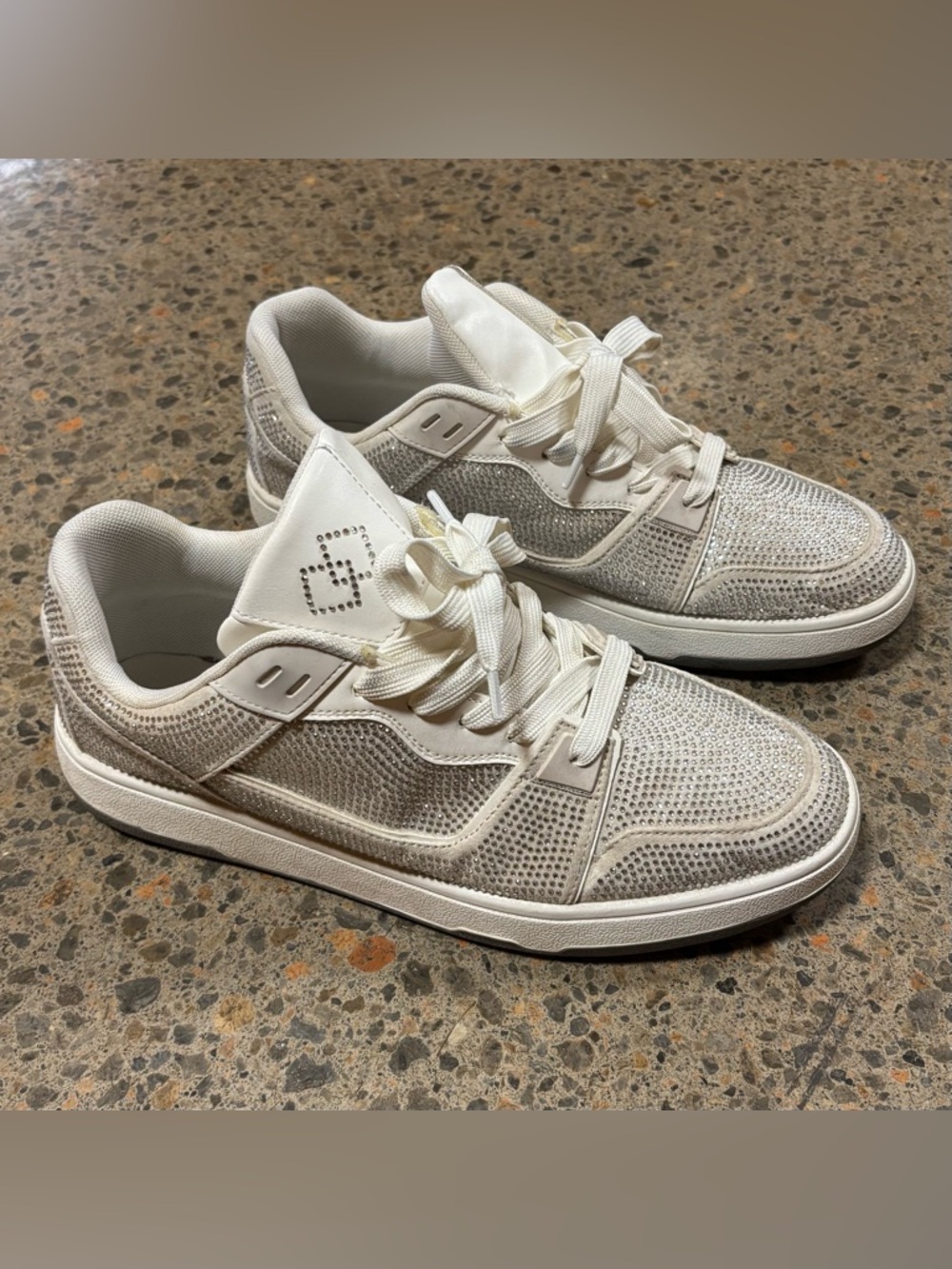 ASOS Design Rhinestone Shoes (Men’s 11) White, Gray, Silver, Sneakers